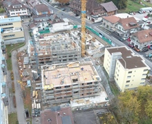 Deckenschalung 2OG Haus 3 und Wände im 2OG Haus 2 in Arbeit November 2017