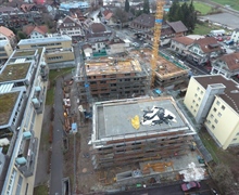 Rohbau Haus 3 abgeschlossen, Decke Attika Haus 2 kurz vor dem betonieren Dezember 2017